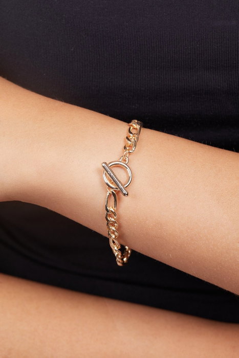 Heliophilia Silver Pulsera de Metal Dorada con Acabado Lacado